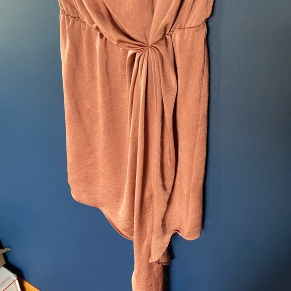 Express Strapless Pink Mini High Low Satin Dress Size Small Petite - Picture 3 of 11